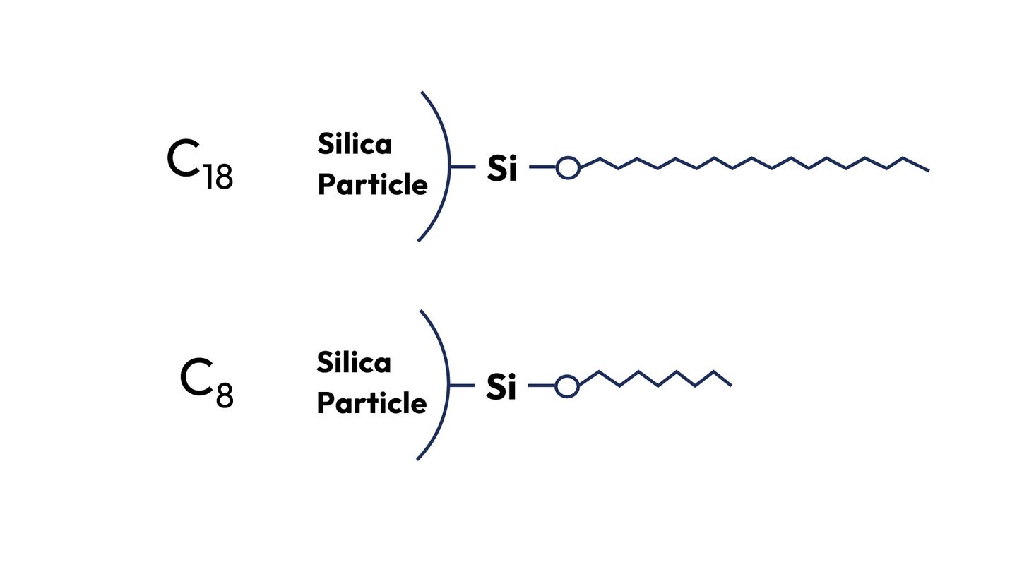Hamilton C18 and C8 particle diagrams