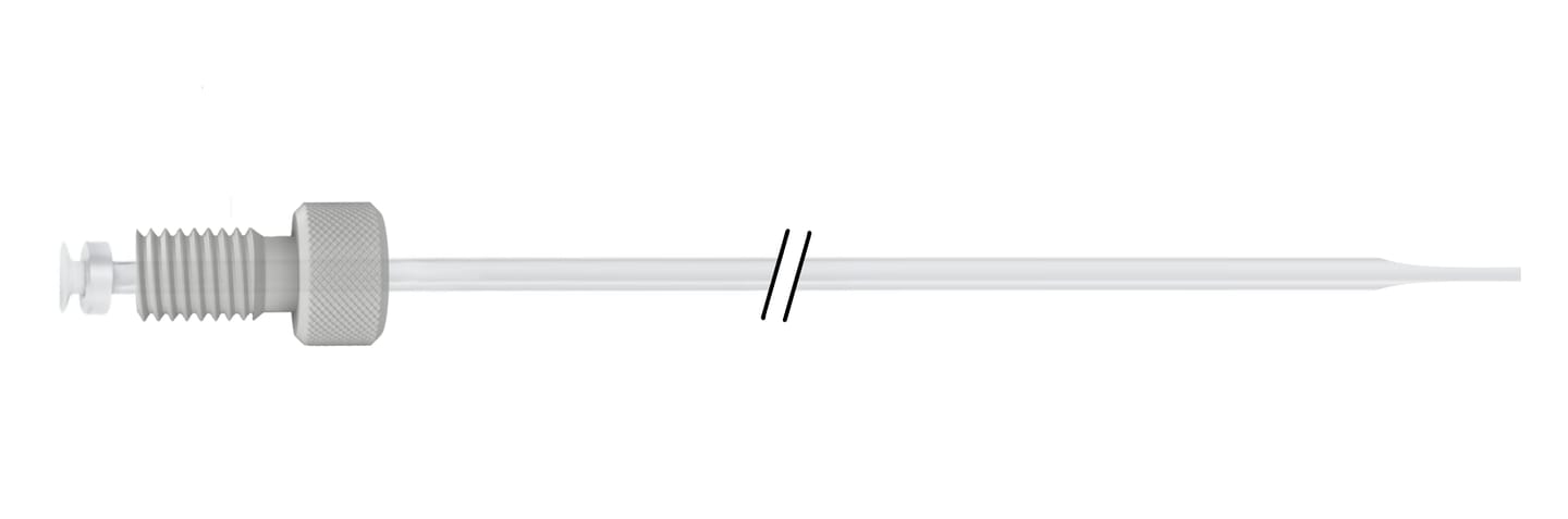 Single hub flanged tubing assembly with tapered end.