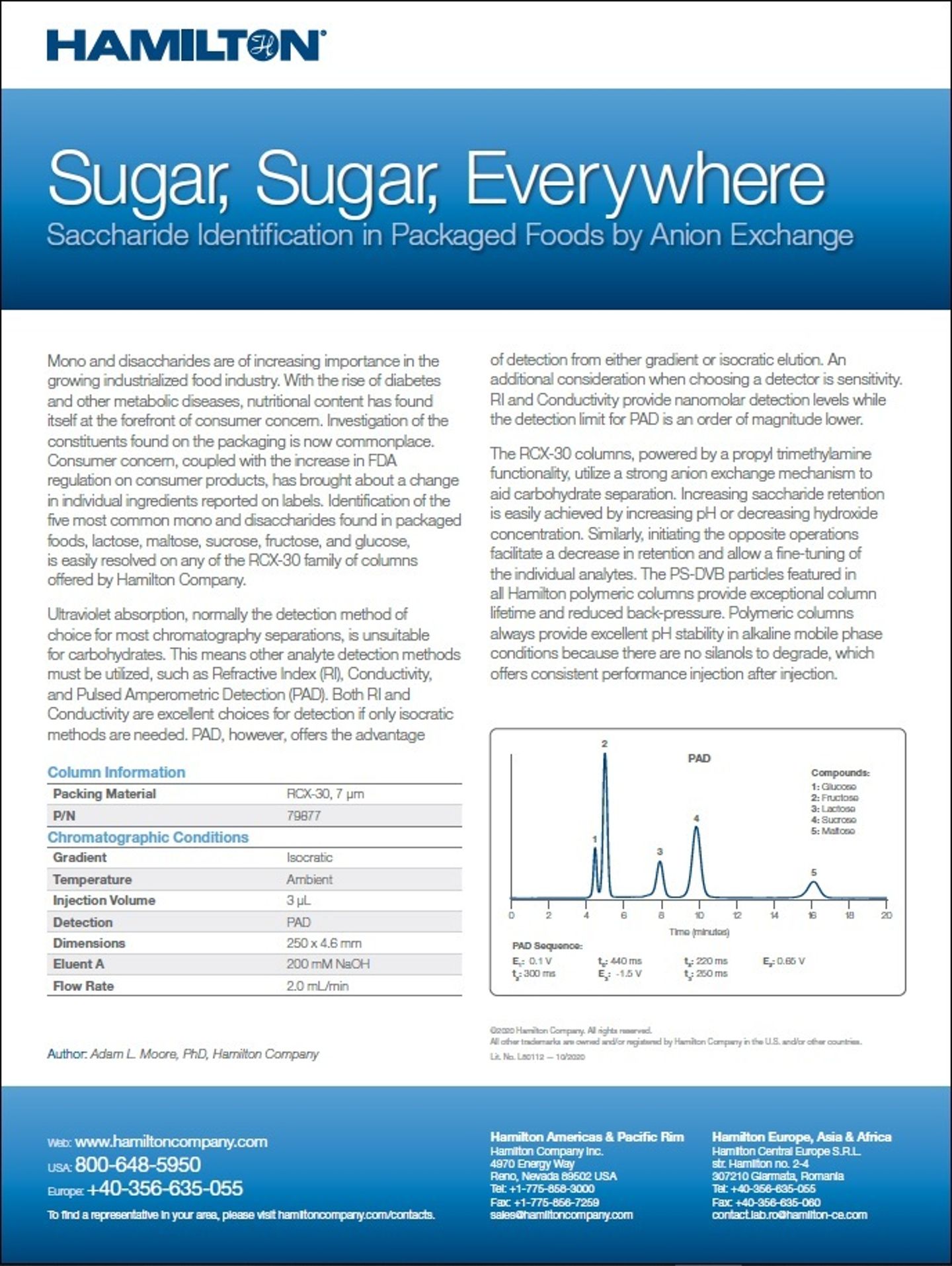 Saccharide Identification in Packaged Foods by Anion Exchange HPLC