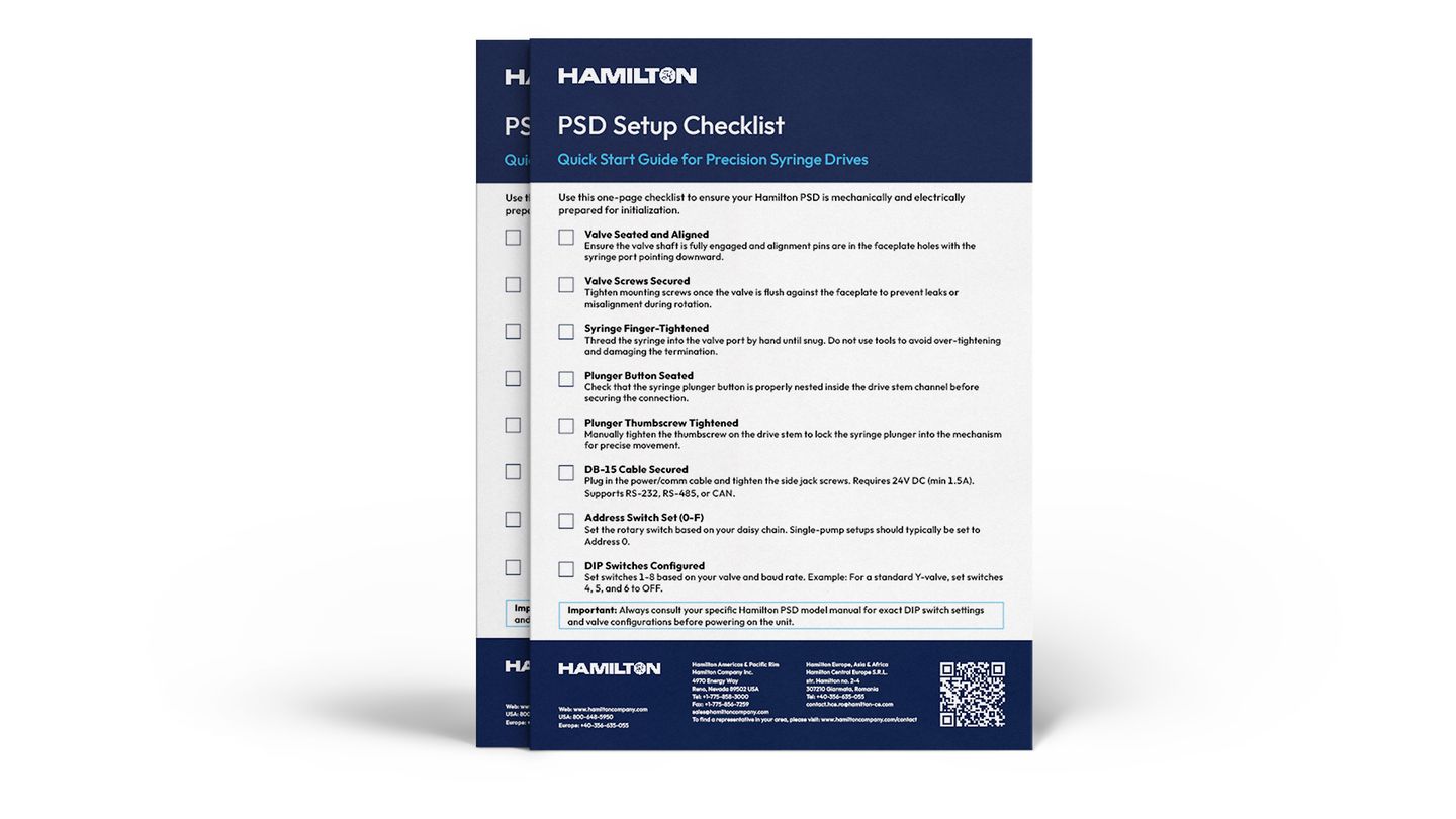 Hamilton PSD Setup Checklist