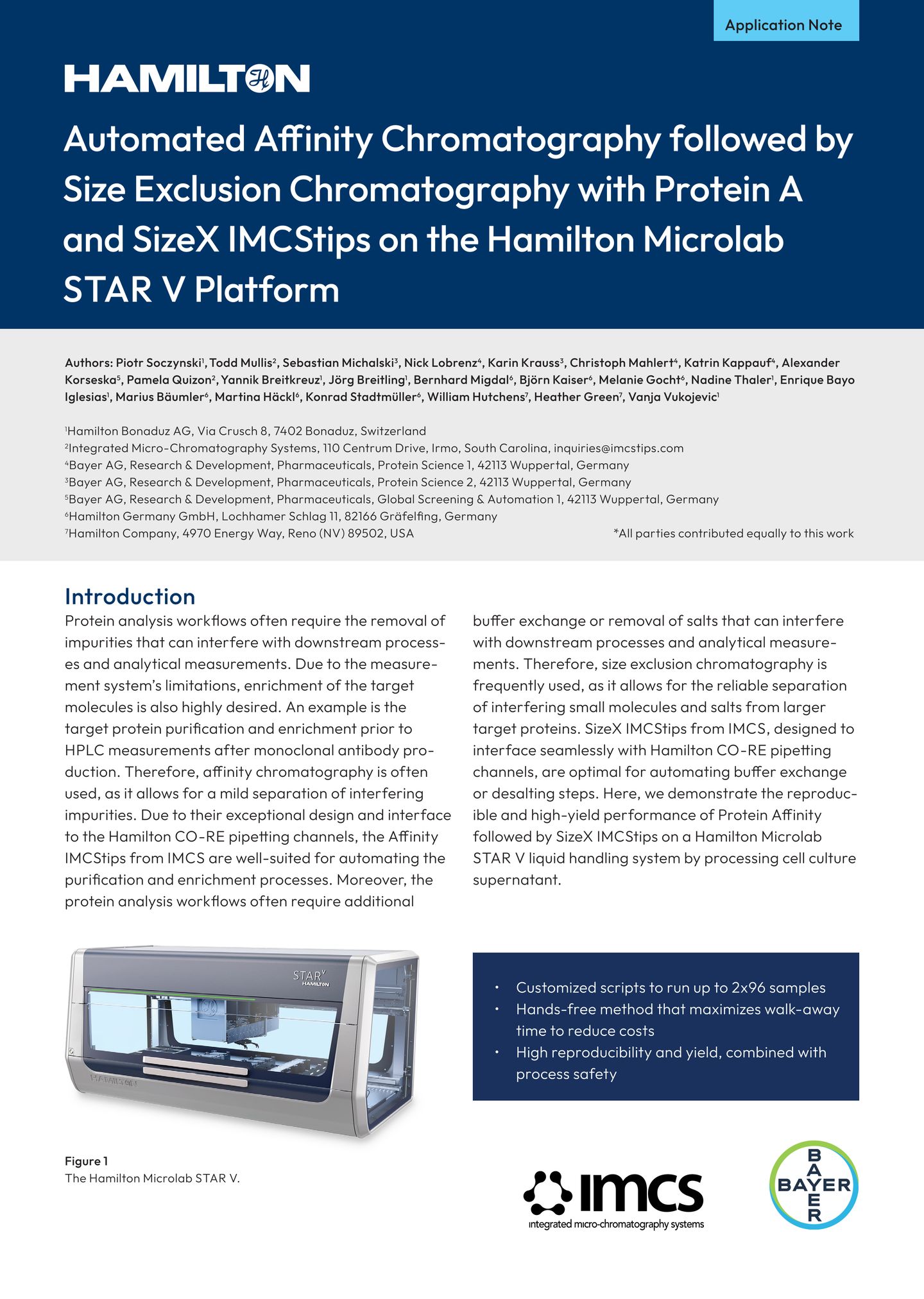 Application note 2403 12 IMCS Bayer Affinity and size exclusion chromatography TIMG