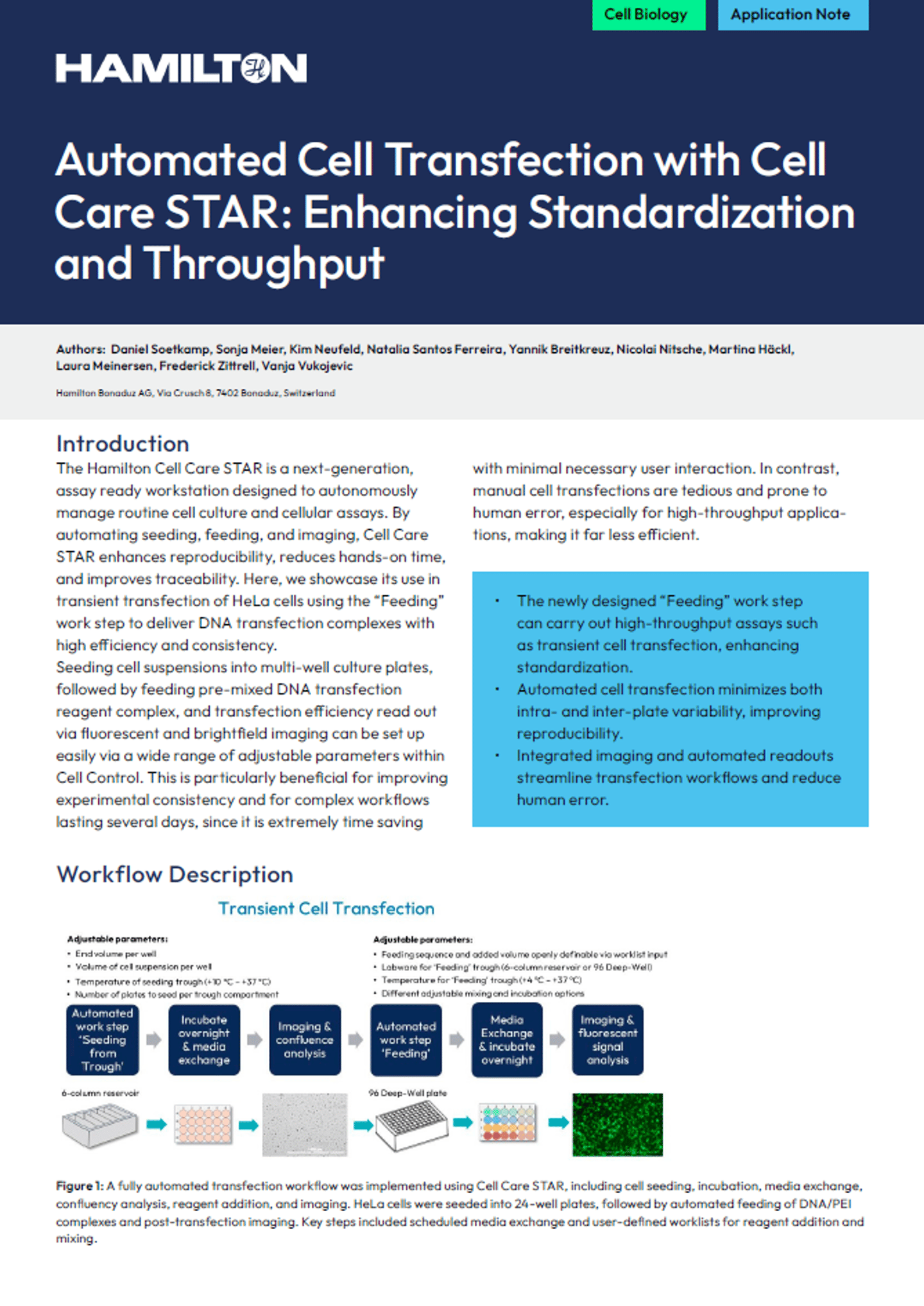 App Note Cell Care STAR Transfection Cover