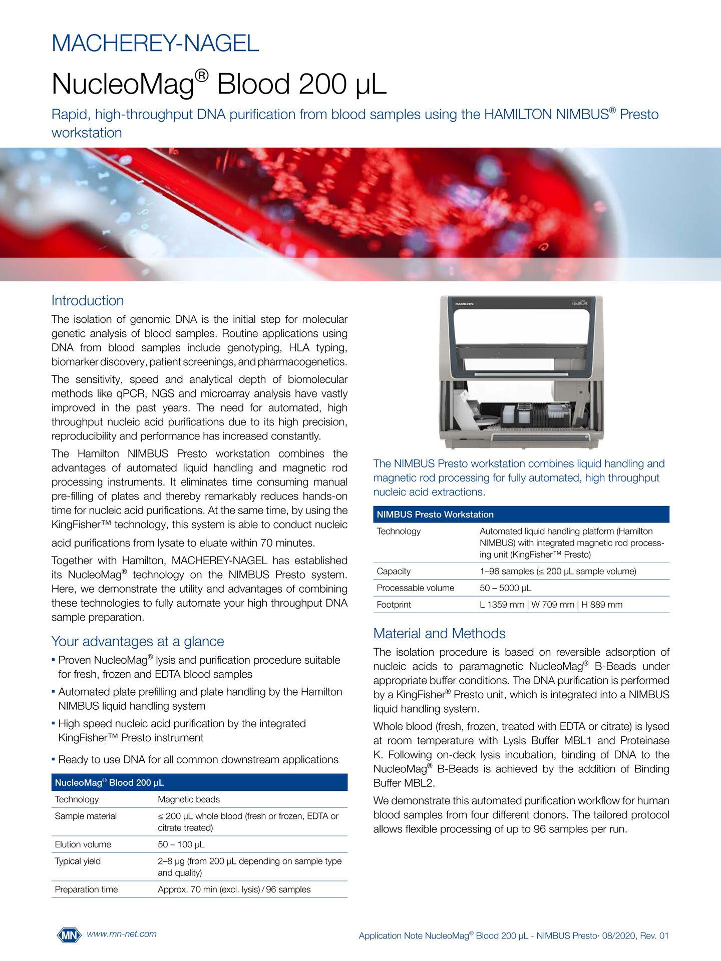 Application note Nucleo Mag Blood Nimbus Presto Cover