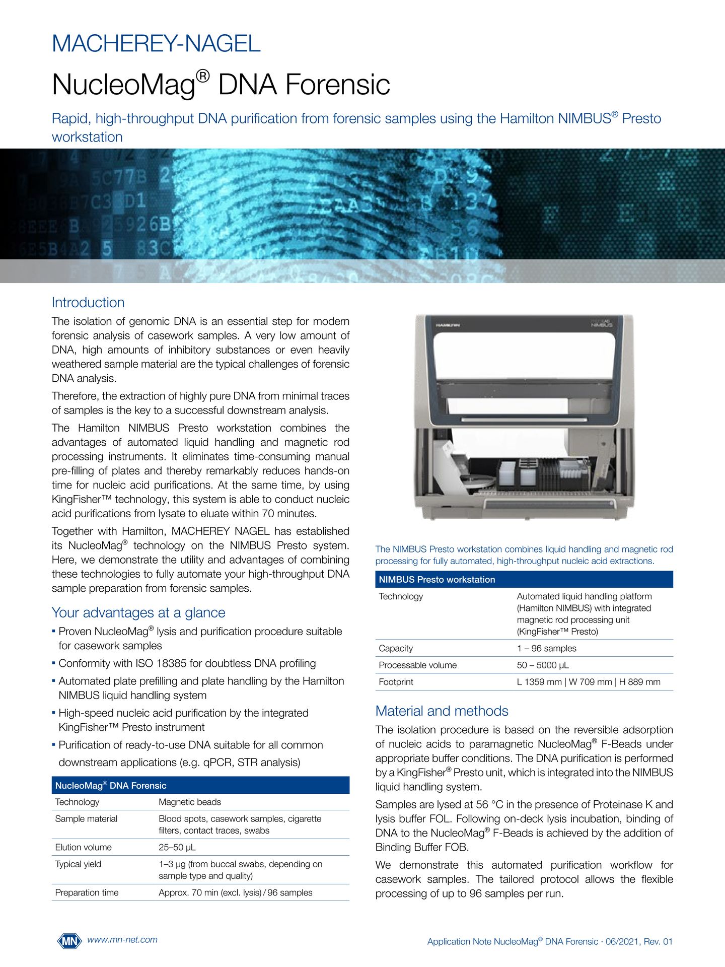 Application note NIMBUS Presto N Mag Forensic Cover