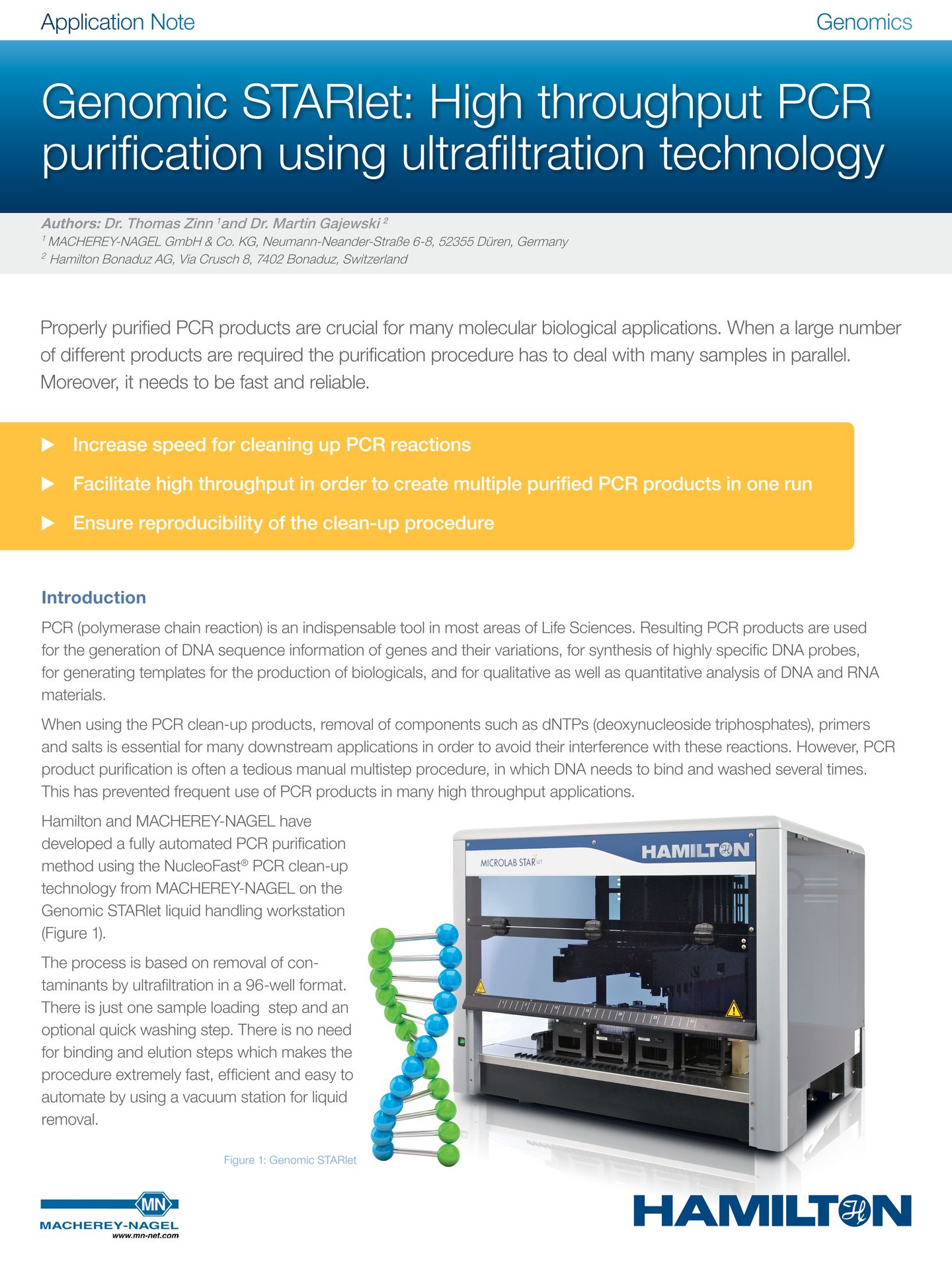 Application note Nucleo Fast 96 PCR Genomic STARlet Cover