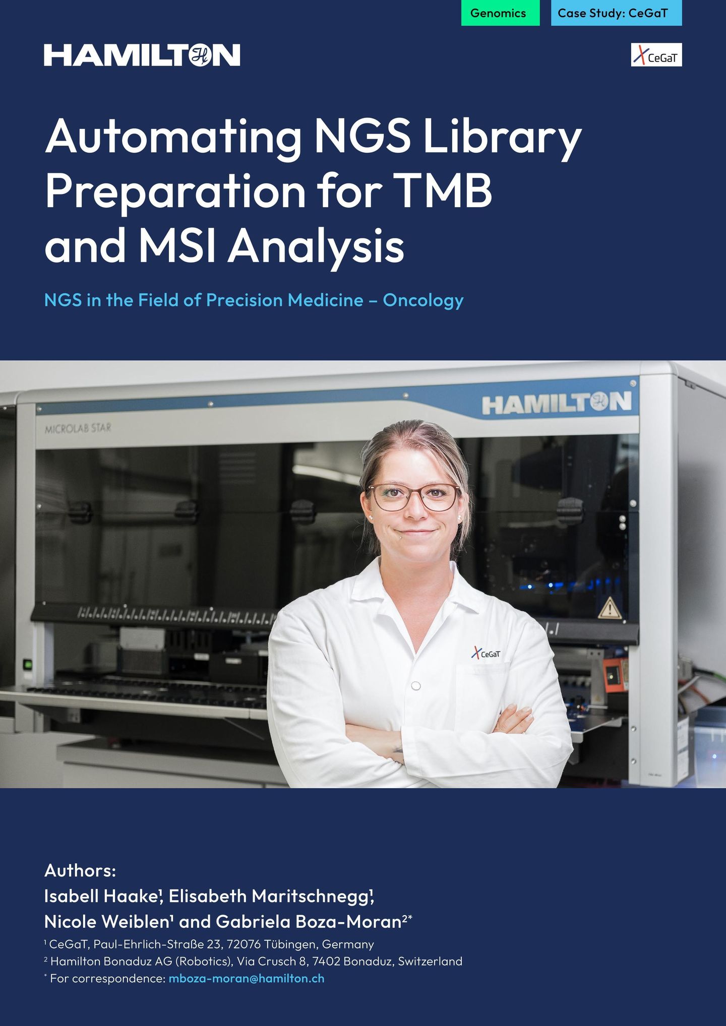 Cover image for Hamilton case study on CeGaT genetic diagnostics automation