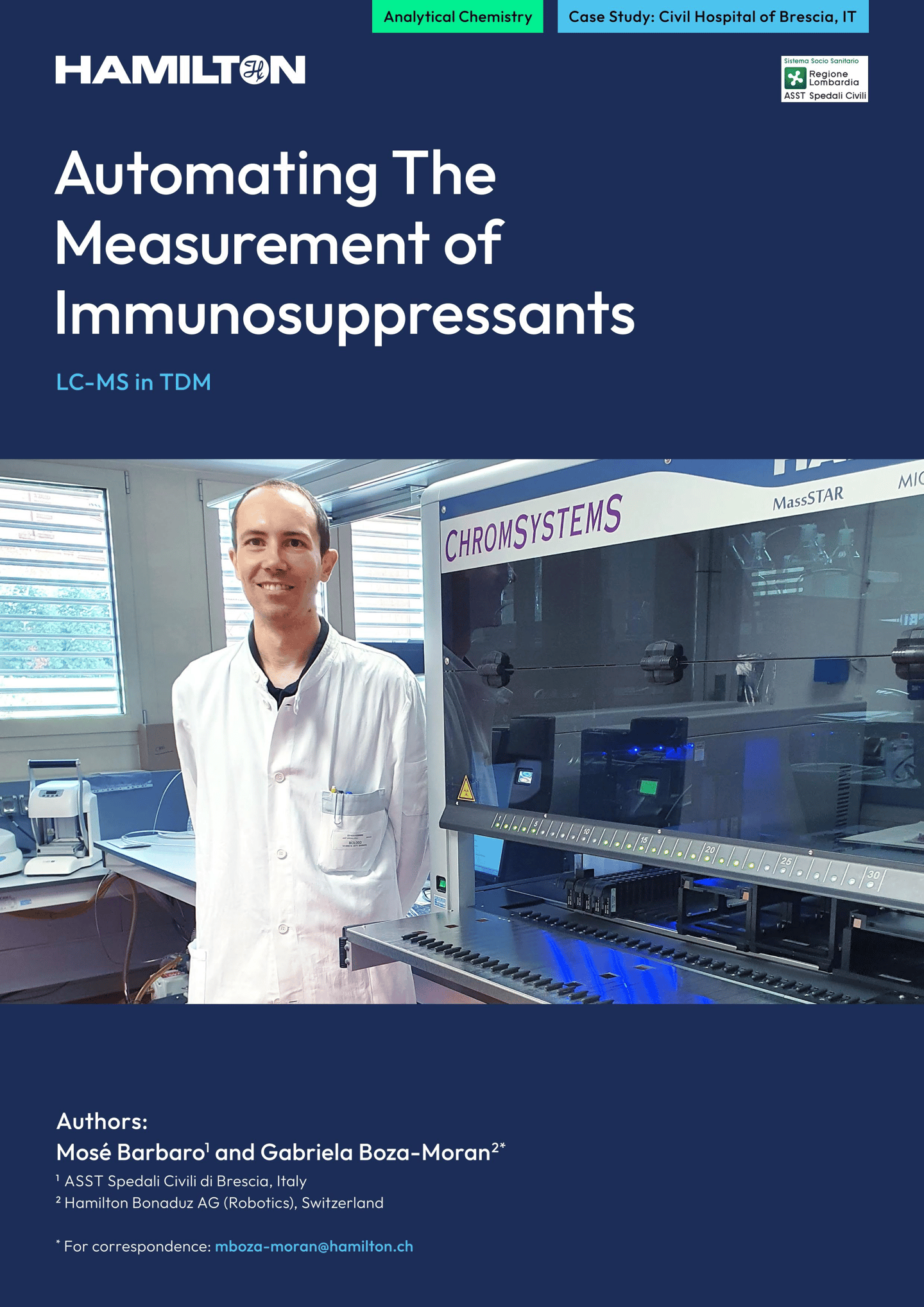 Cover image for Hamilton case study on Brescia Hospital laboratory automation