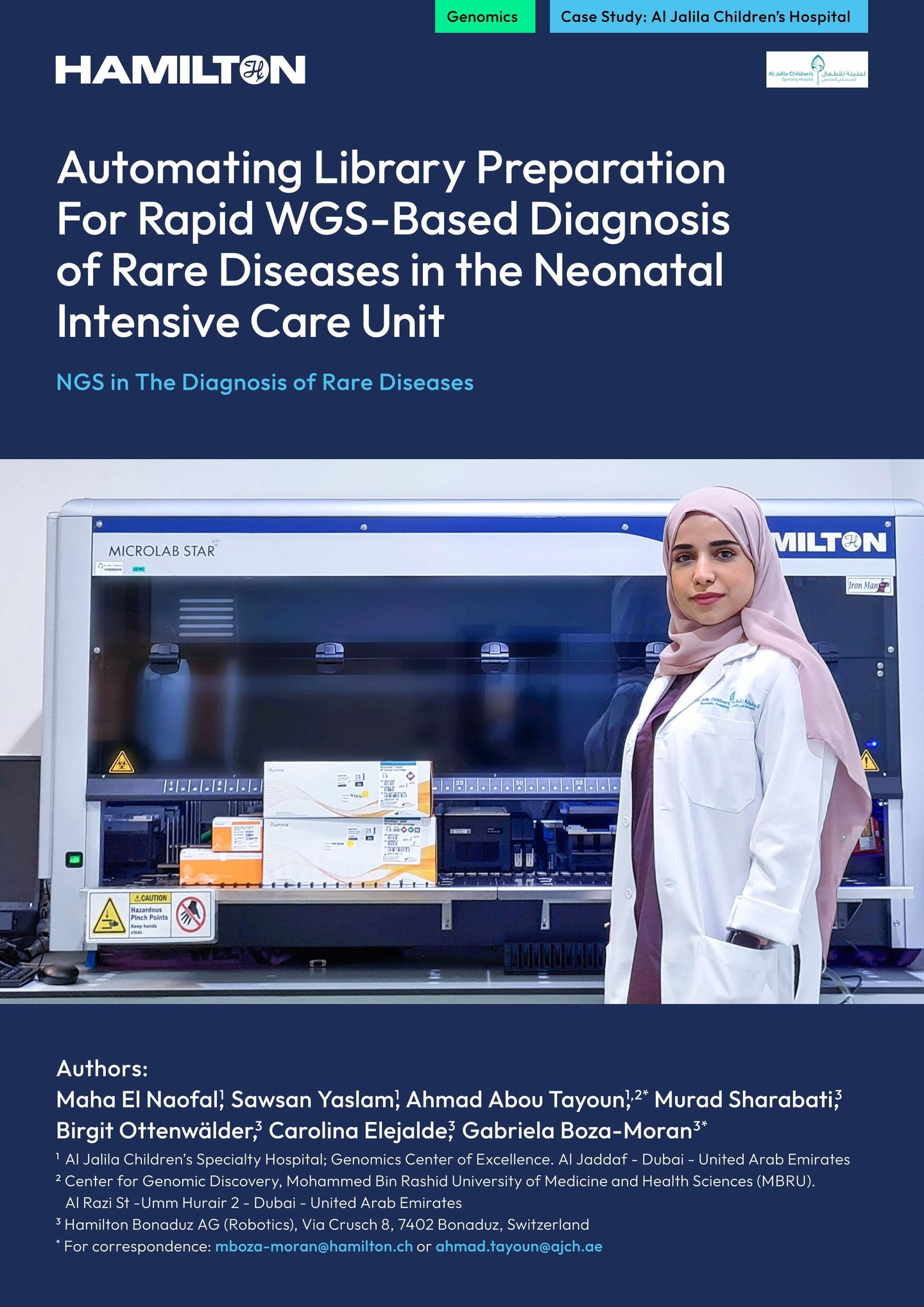 Cover image for Hamilton case study on Al Jalila Foundation biomedical research automation