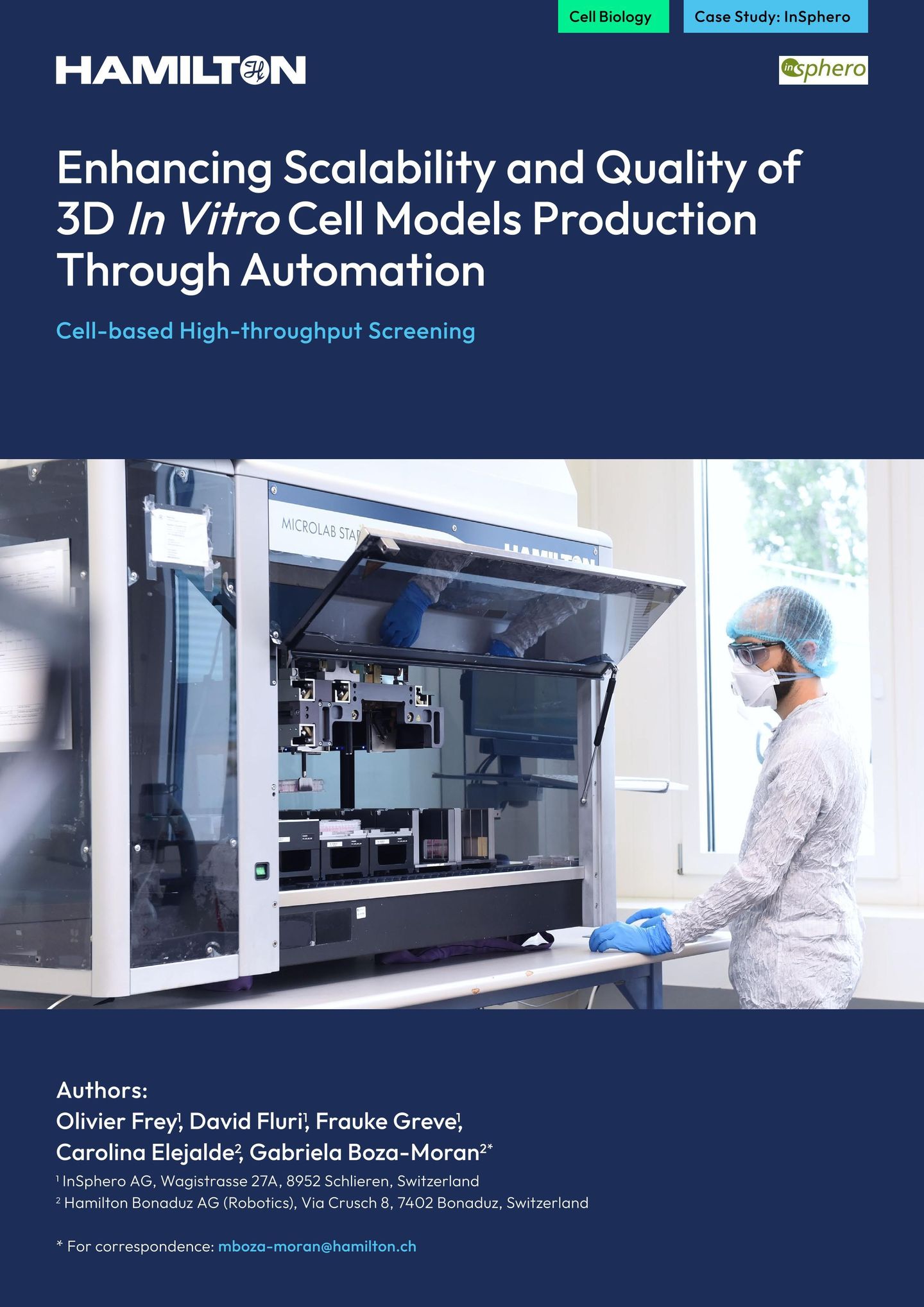 Cover image for Hamilton case study on InSphero 3D cell culture workflow optimization
