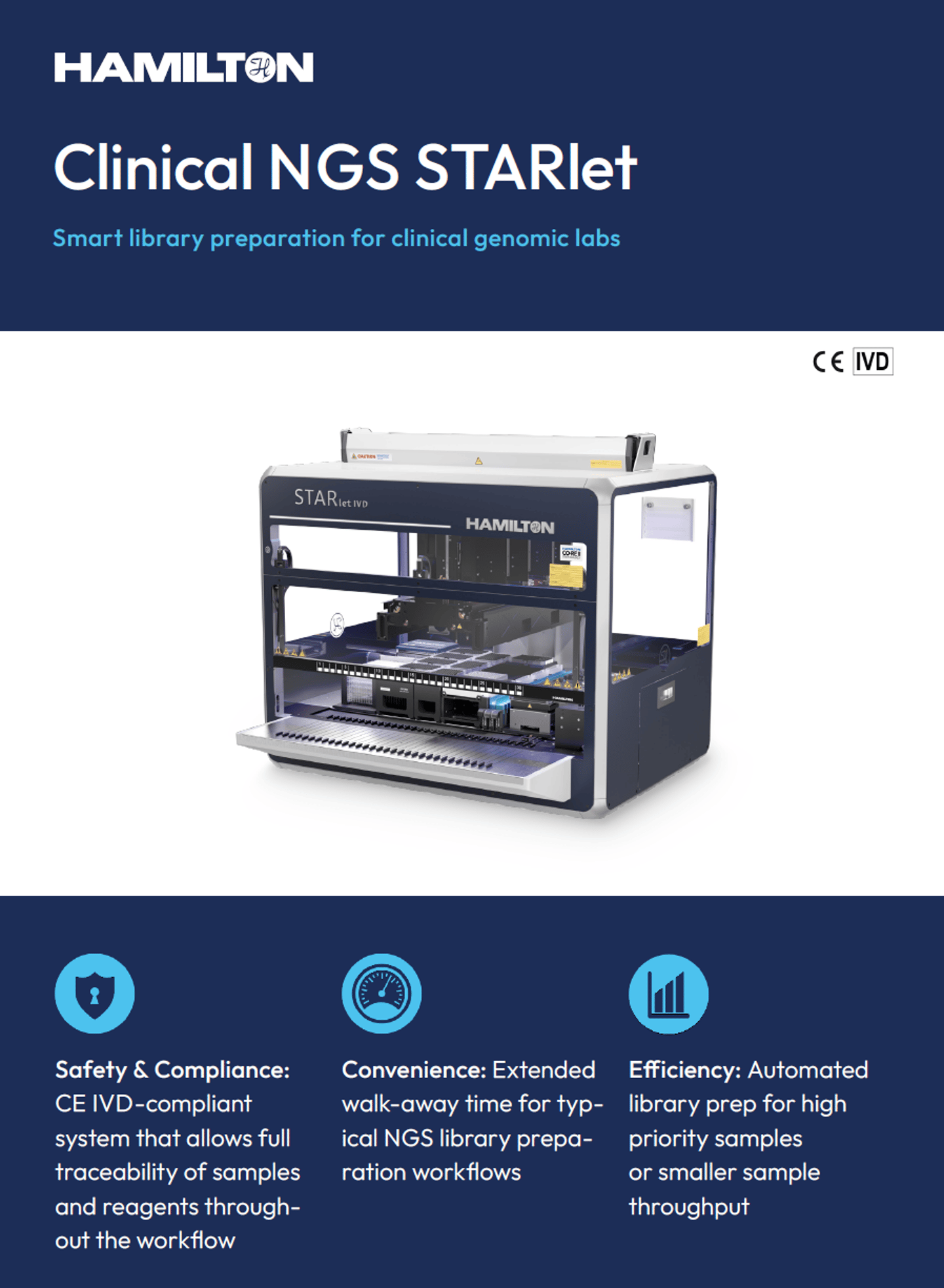 Hamilton Clinical NGS STARlet IVD automated liquid handler with CE IVD mark