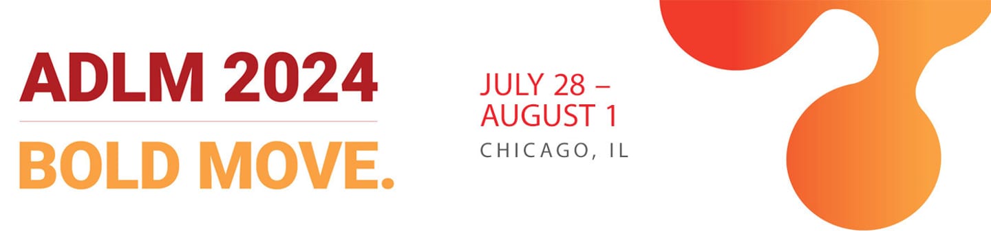 ADLM 2024 Bold Move. conference banner, July 28–August 1, Chicago, IL