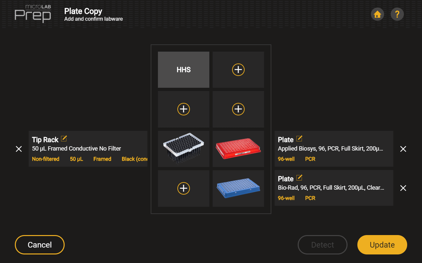 Prep software page showing the deck configuration