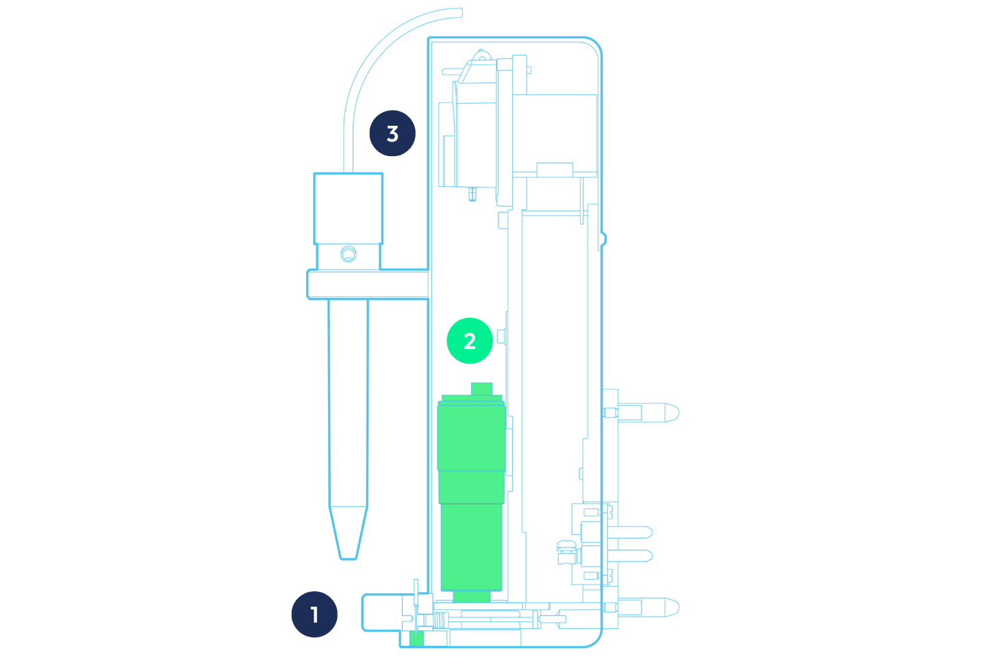 Technical drawing and location of the ALLDROP SMARTDROP system.