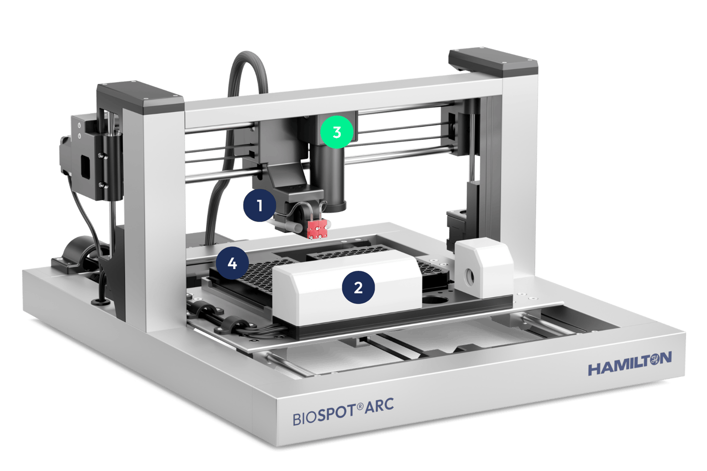 BIOSPOT ARC and emphasis on TOPVIEW camera showing live substrate alignment and fiducial recognition.