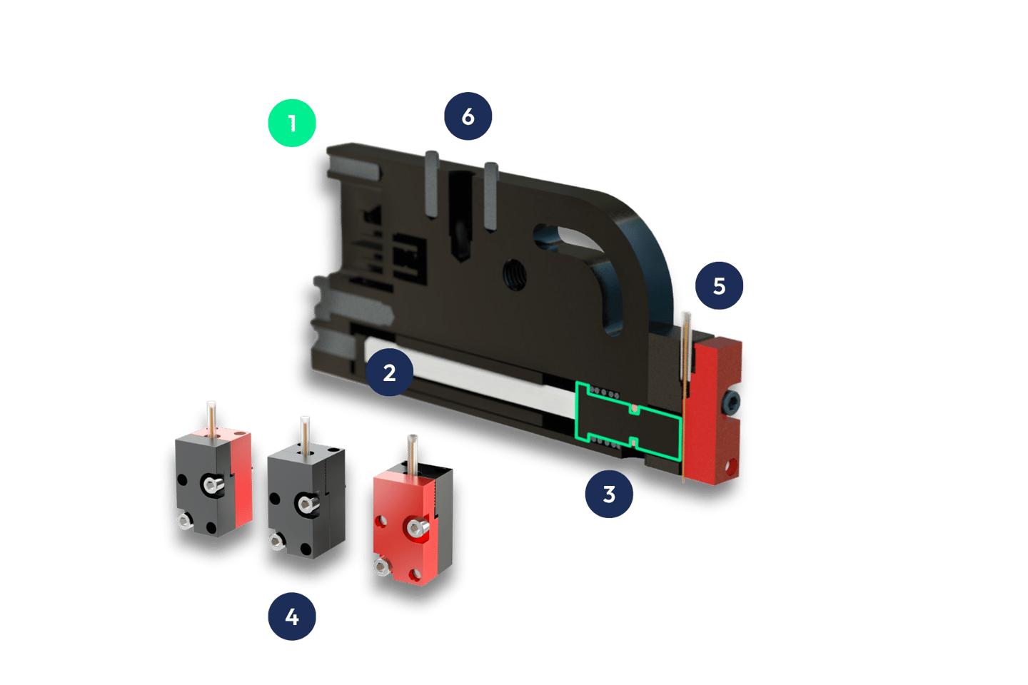 PIPEJET dispenser showing its slim 9 mm width, aligned with a microtiter plate layout for compact integration.