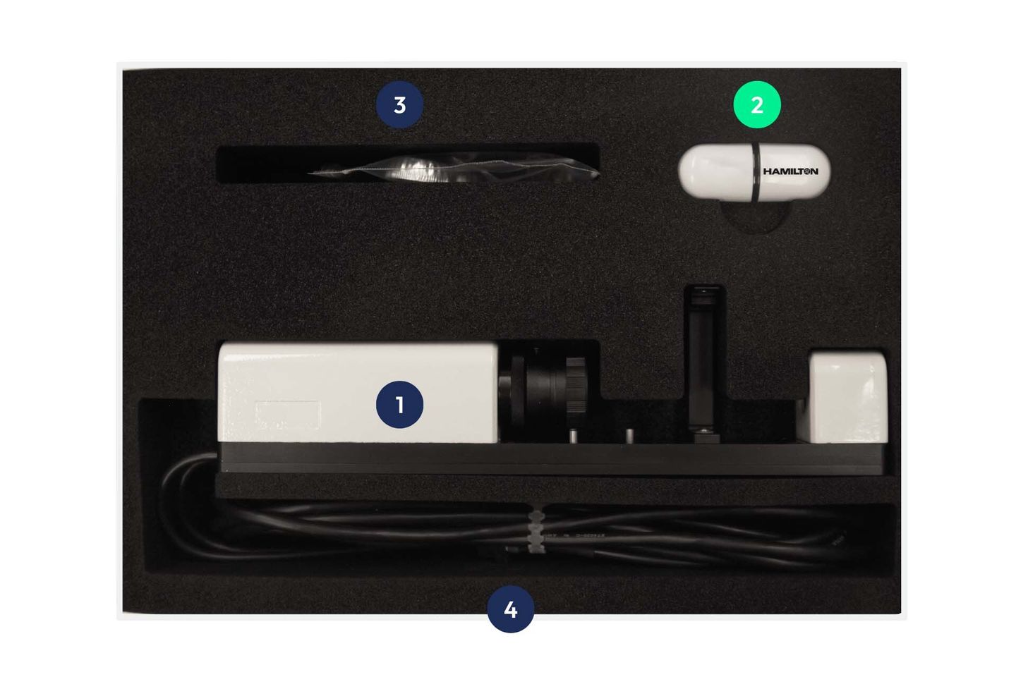 USB stick with pre-installed SMARTDROP control software for droplet setup, visualization, and calibration.