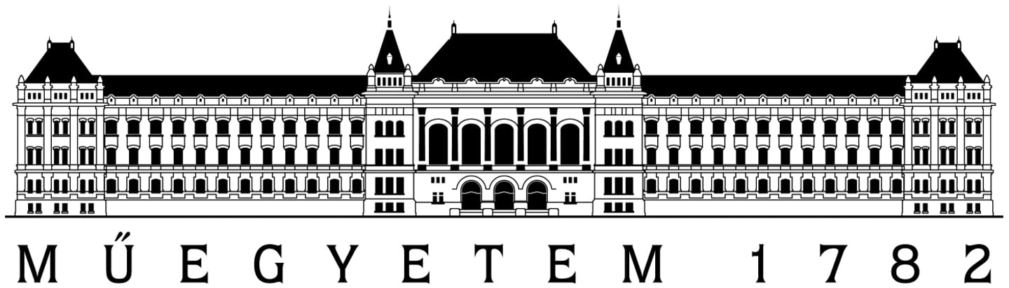 Műegyetem 1782 university logo with illustrated neoclassical building facade