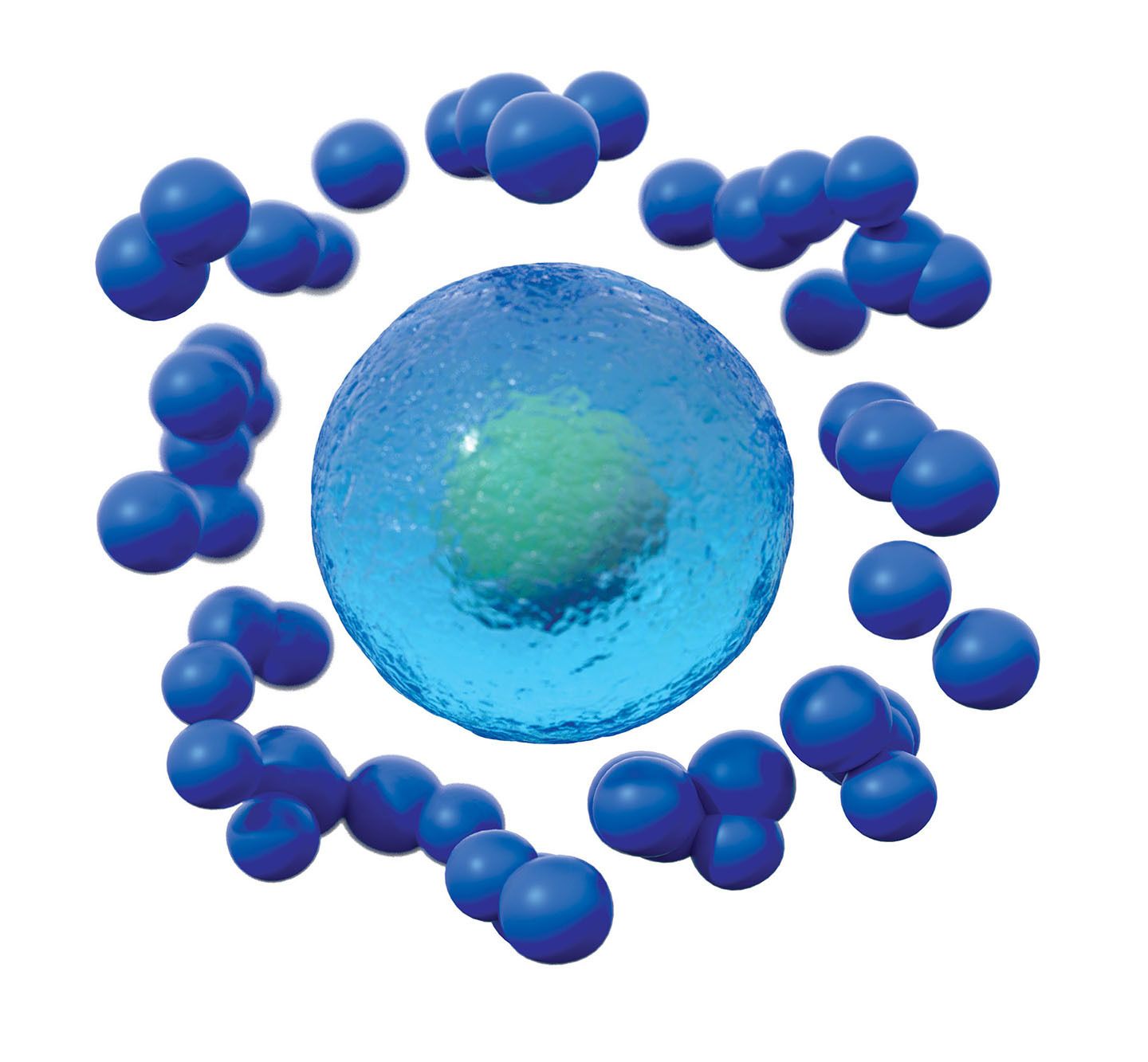 live cell with molecules