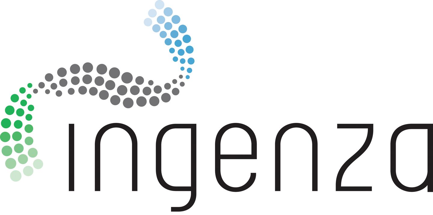 Ingenza company logo with colorful dot-pattern graphic and lowercase wordmark