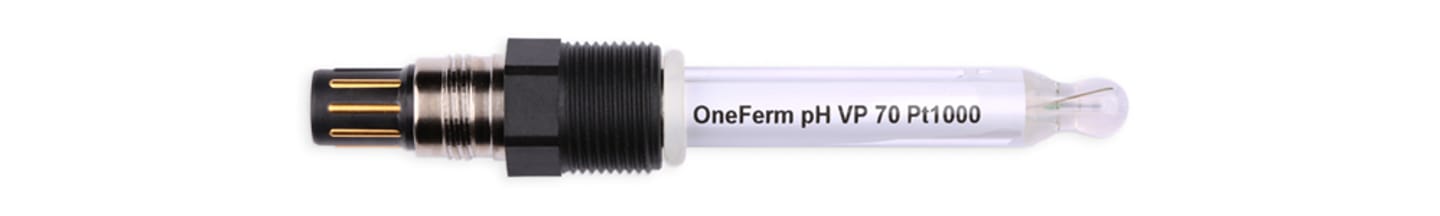 OneFerm pH VP 70 Pt1000 pH sensor with threaded body and glass electrode tip