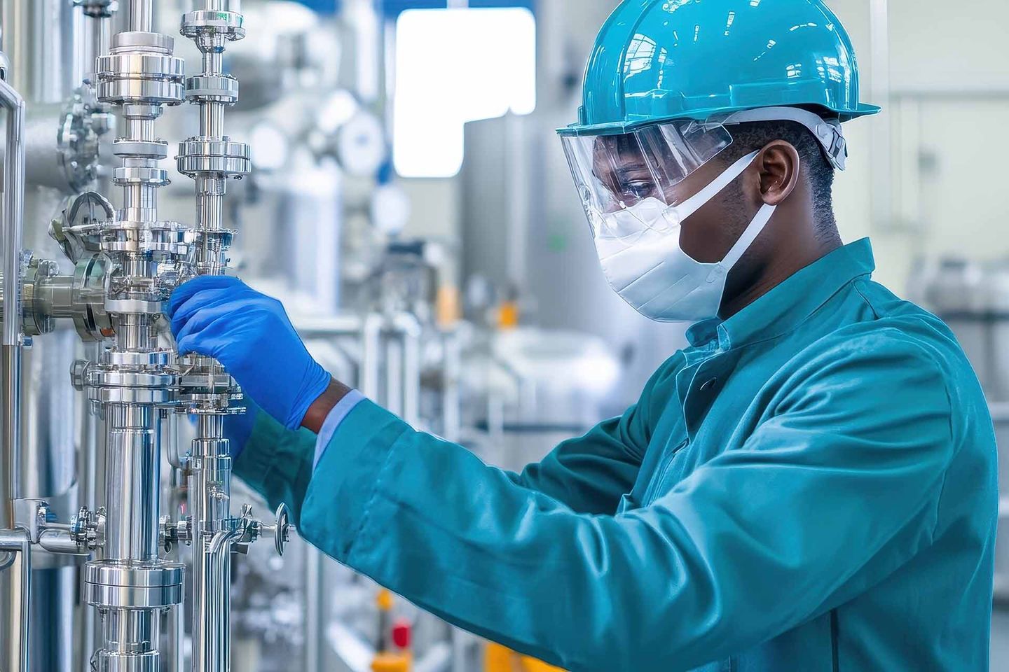 technician analyzing chromatography