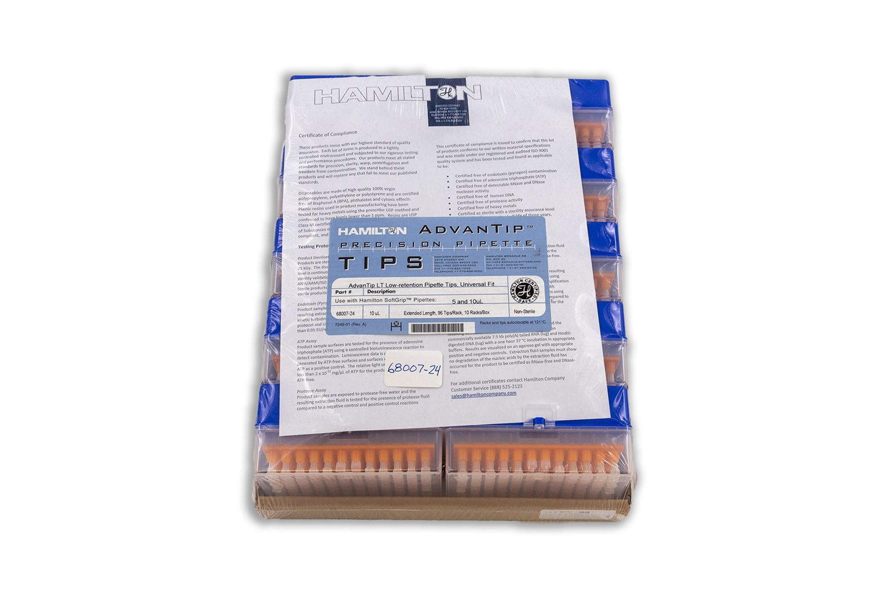 10 µL, Racked, Extended Length, Low Retention, 96 PK