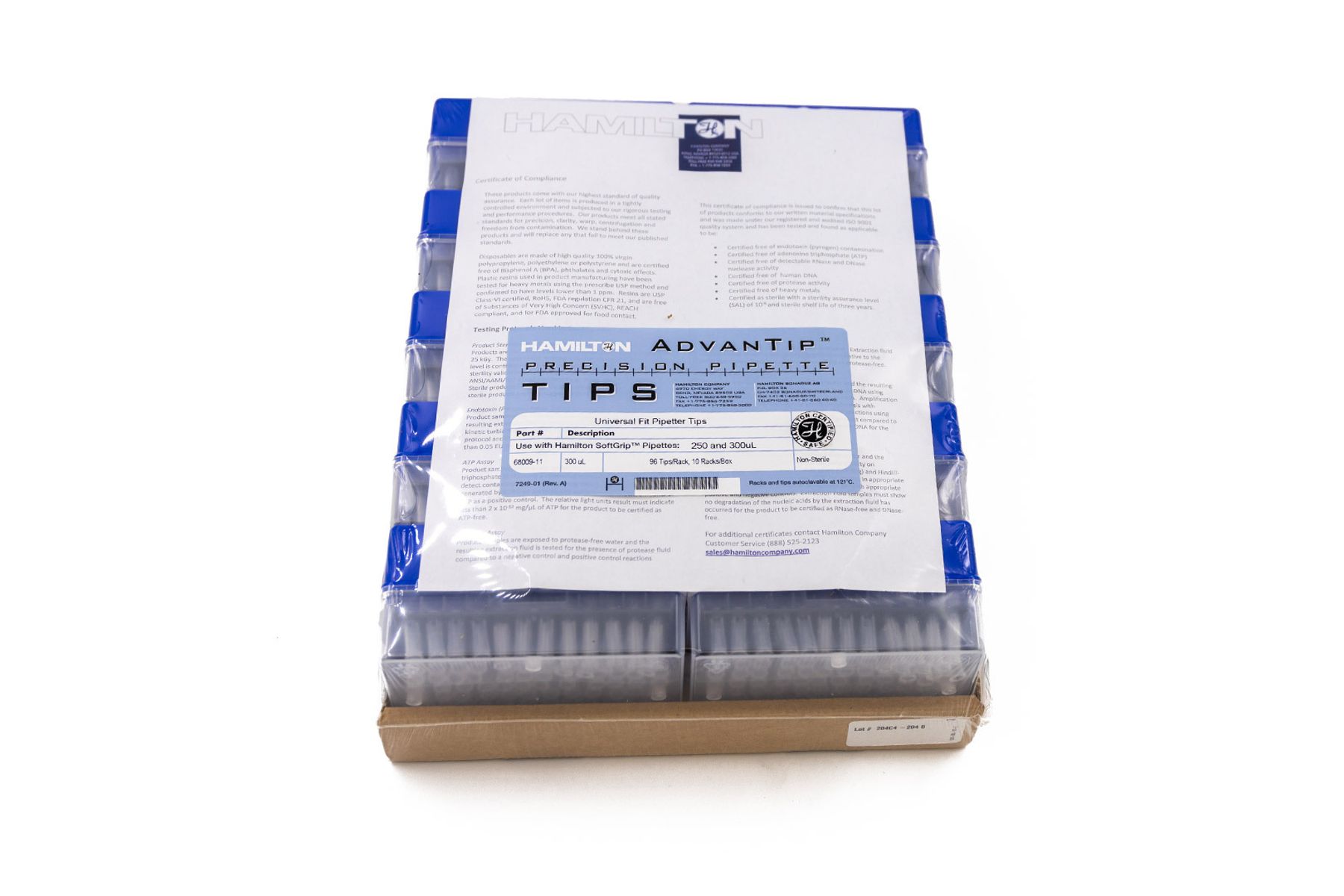 300 µL, Racked, 96 tips/rack Box
