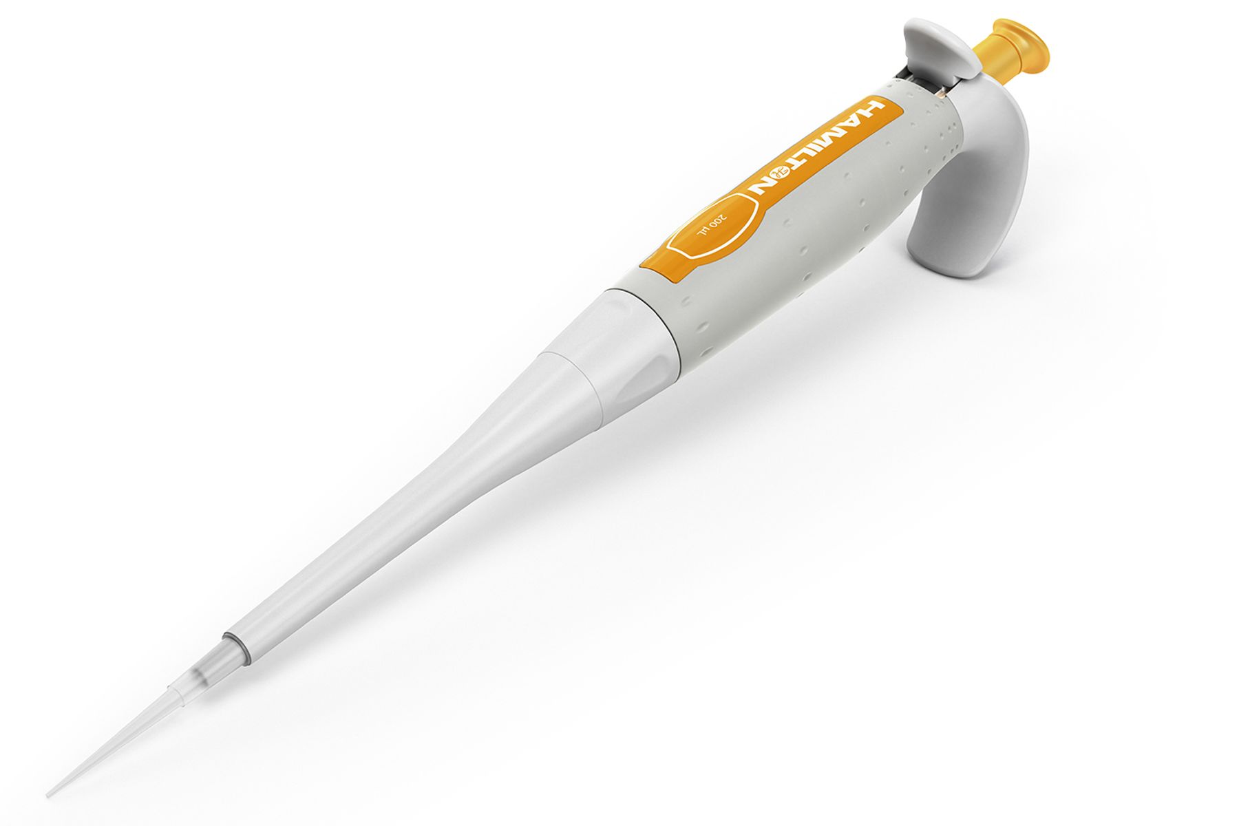 Hamilton's Fixed Volume SoftGrip Pipette 200 µL Side View