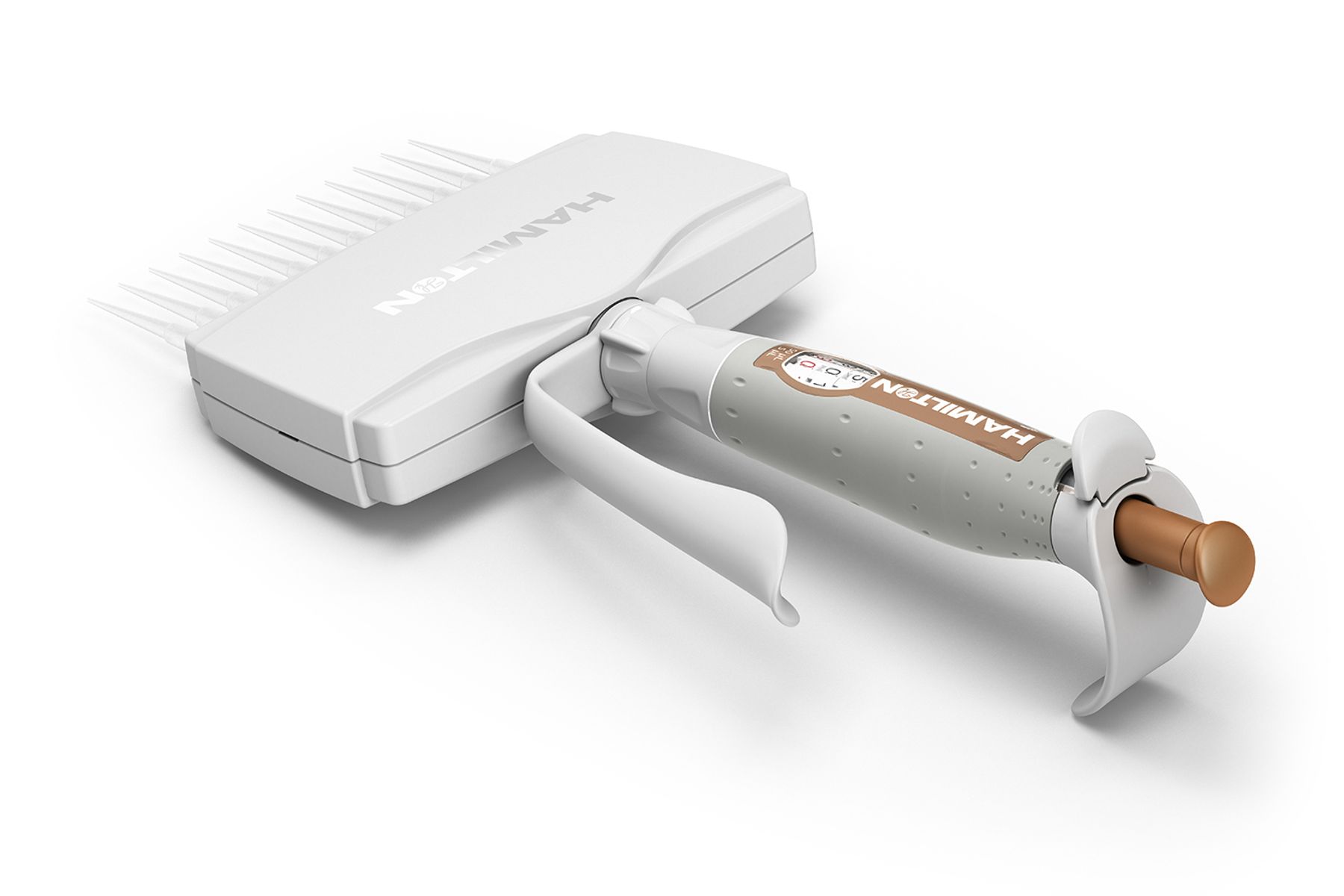 Hamilton's 12-Channel Adjustable Volume SoftGrip Pipette 5-50 µL Back View