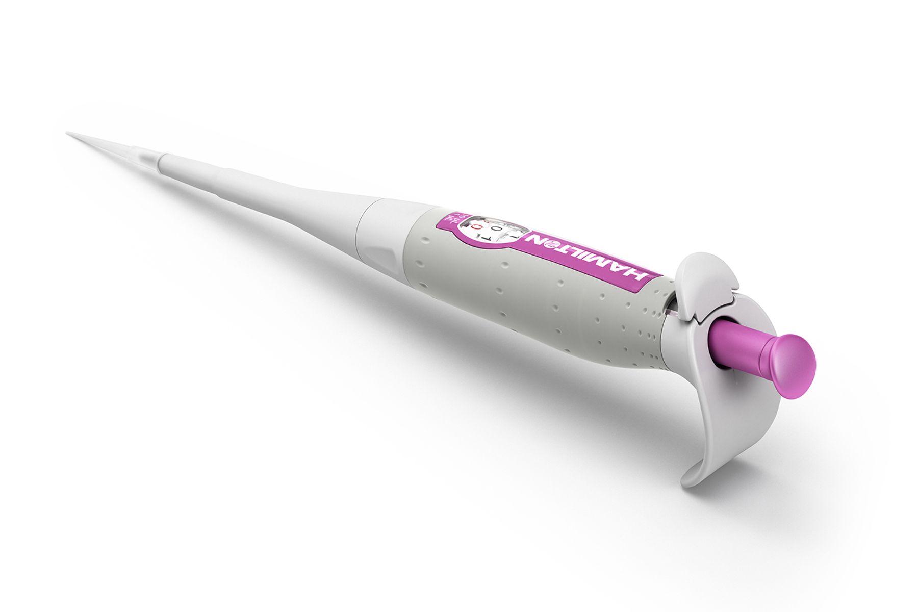 Hamilton's Adjustable Volume SoftGrip Pipette 10-1 µL Back View