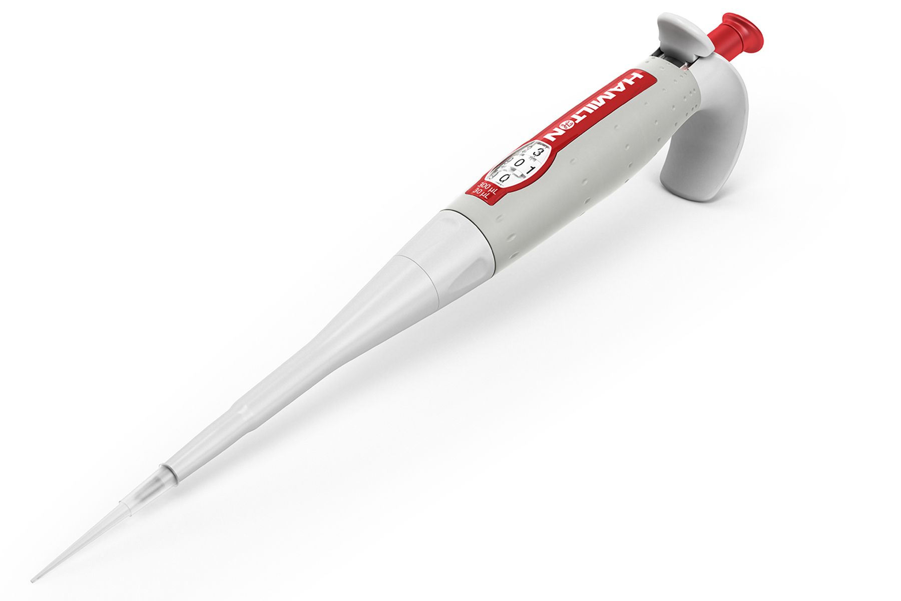 Hamilton's Adjustable Volume SoftGrip Pipette 30-300 µL Side View