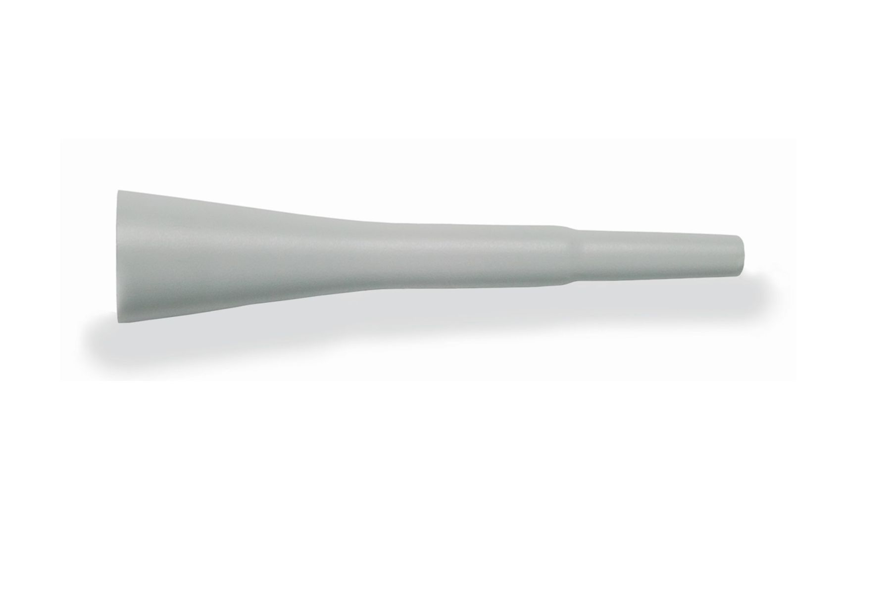 Gray tapered ejector sleeve with wide flared end narrowing to a small cylindrical tip
