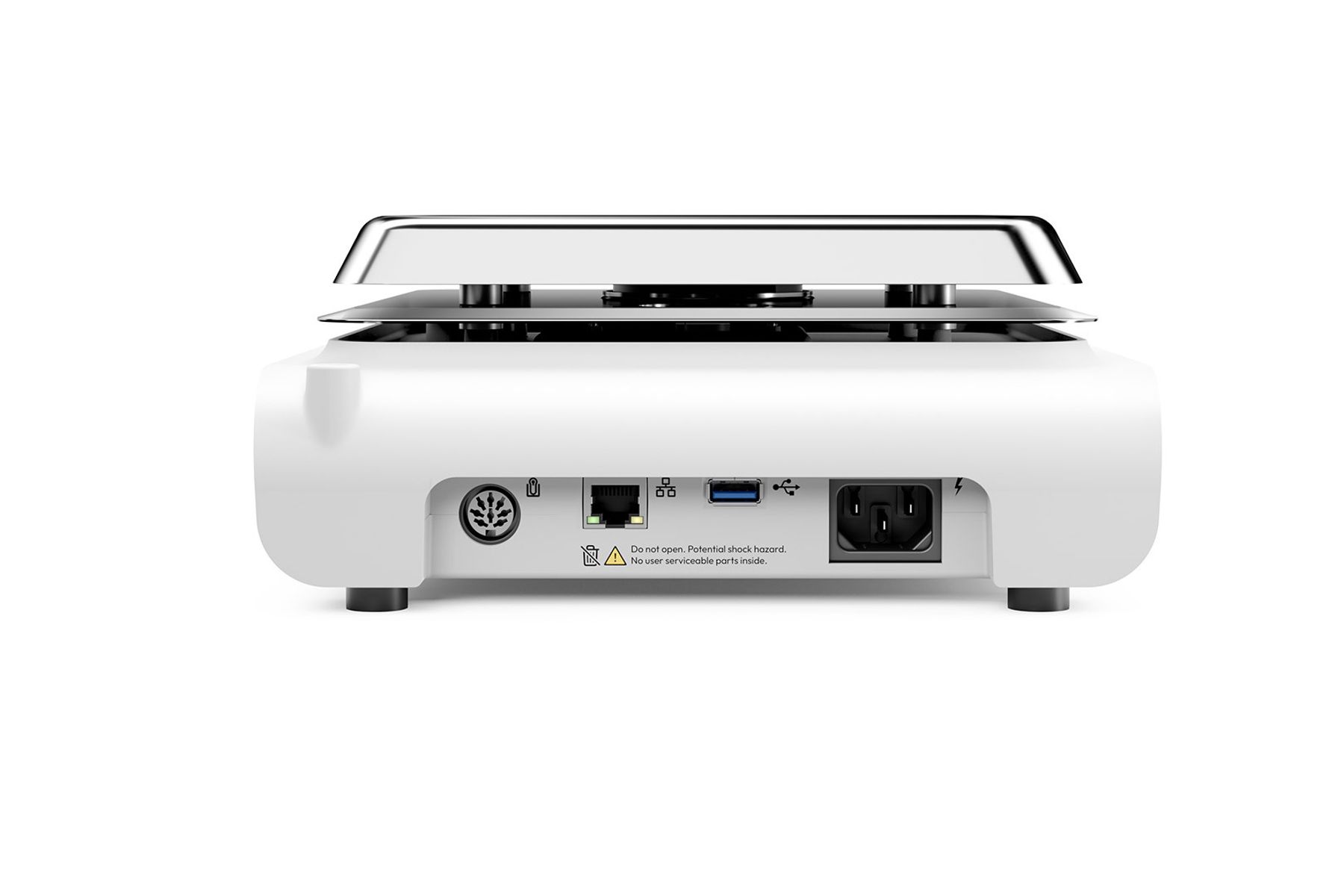 Rear panel of Hamilton MagHeat showing Ethernet, USB 3.0, and power.