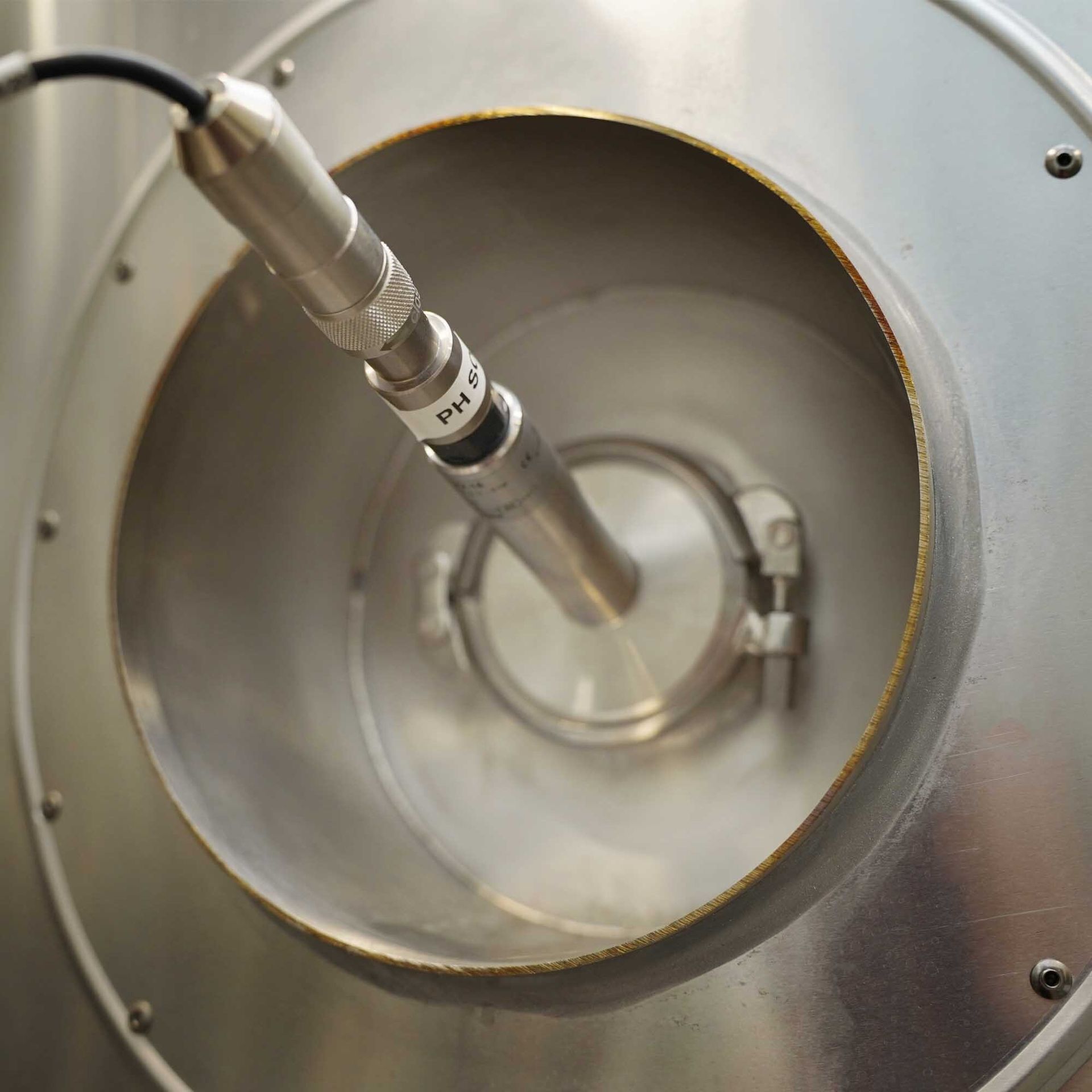 Ph sensor installed in brewery tank