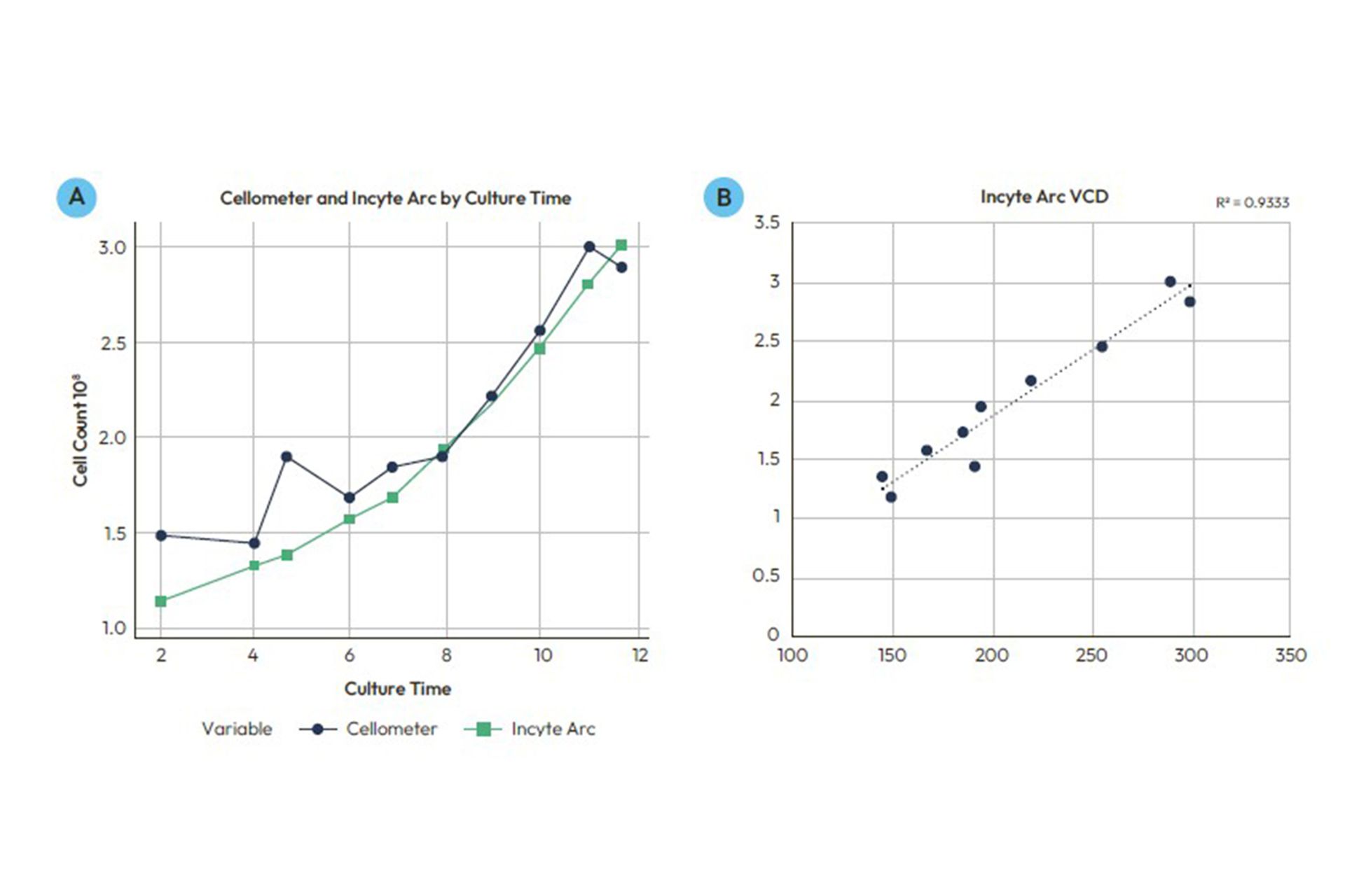 cell counts over culture time