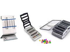 Hamilton syringes in colorful collar rings, a metal syringe stand, an open multi-syringe tray, and a sealed storage case