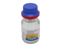 Hamilton Conductivity Standard 100 µS/cm, 300 mL clear glass bottle with blue cap