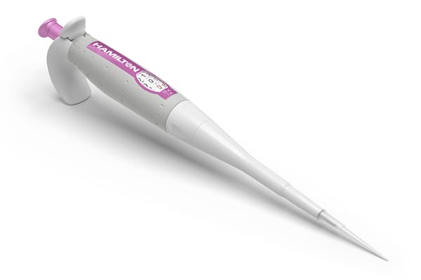 Hamilton's Adjustable Volume SoftGrip Pipette 10-1 µL Front View
