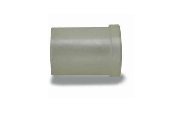 Translucent plastic flanged seal spacer bushing