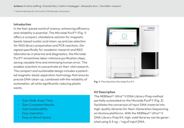 Hamilton Microlab PuriFY instrument with touchscreen interface and magnetic bead separation module on white background