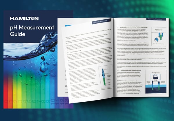 Hamilton pH Measurement Guide booklet open to Chapter 3, displayed alongside its cover