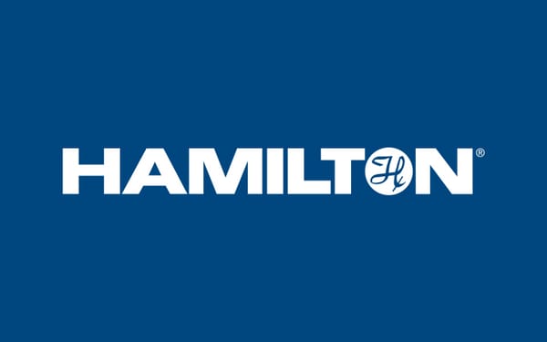 Hamilton Company logo on a blue background