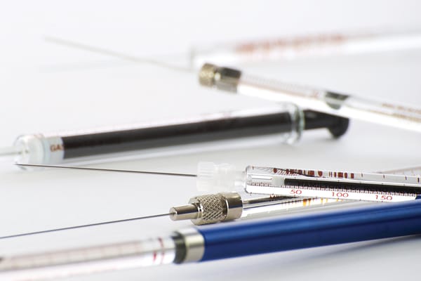 Group of Hamilton Glass Syringes