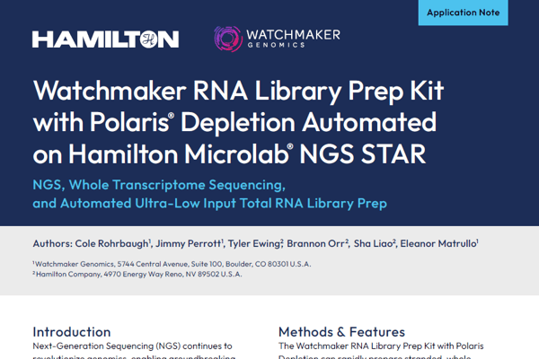 Application note 2511 04 Watchmaker RNA Prep NGS STAR Cover