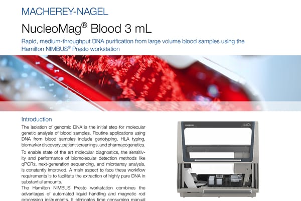 Application note NIMBUS Presto N Mag Blood 3m L TIMG