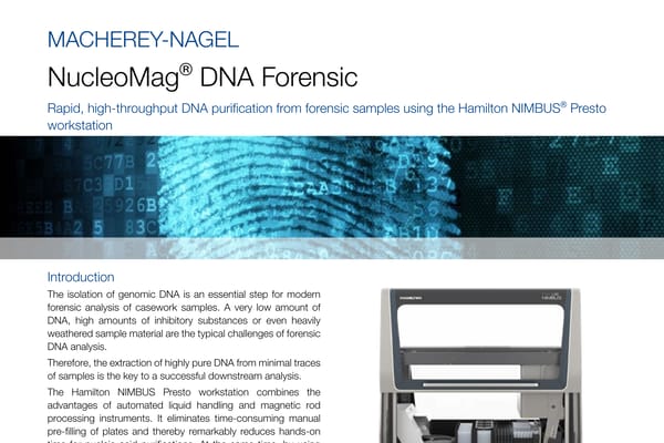 Application note NIMBUS Presto N Mag Forensic TIMG