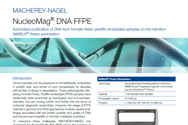 Application note Nucleo M Ag DNA FFPE Nimbus Presto TIMG