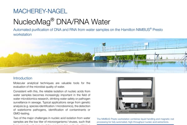 Application note Nucleo Mag DNA RNA Water Nimbus Presto TIMG