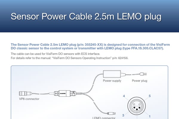 sensor power cable 2.5 lemo plug manual