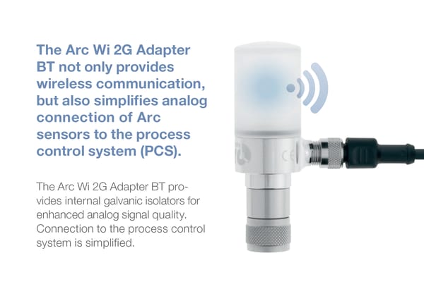 Arc Wi 2G Adapter BT sensor with cable connection and wireless signal icon